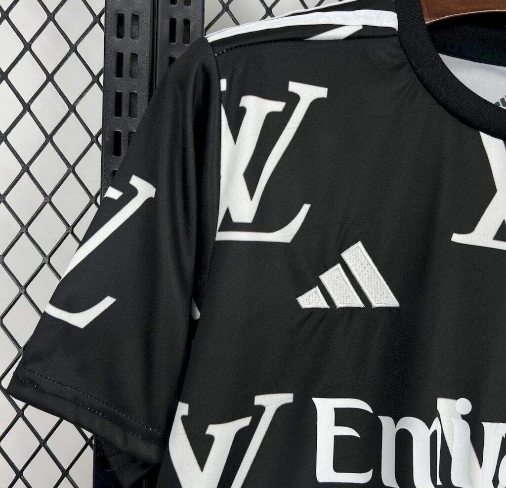 Real Madrid 202526 Louis Vuitton Joint Edition Black Jersey