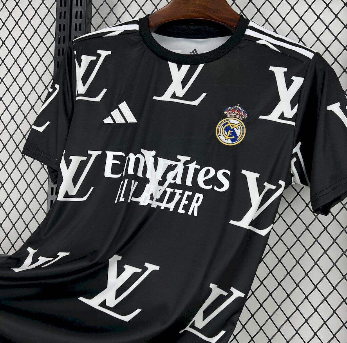 Real Madrid 202526 Louis Vuitton Joint Edition Black Jersey